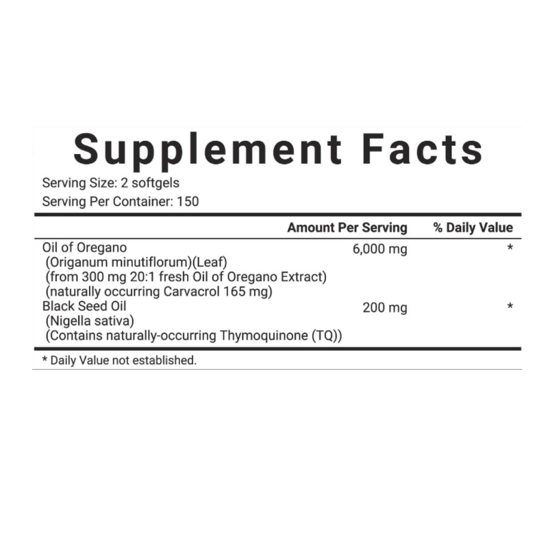 Oregano Softgels Factory - OEM Dietary Fiber Extract 300 Capsules Black Seed