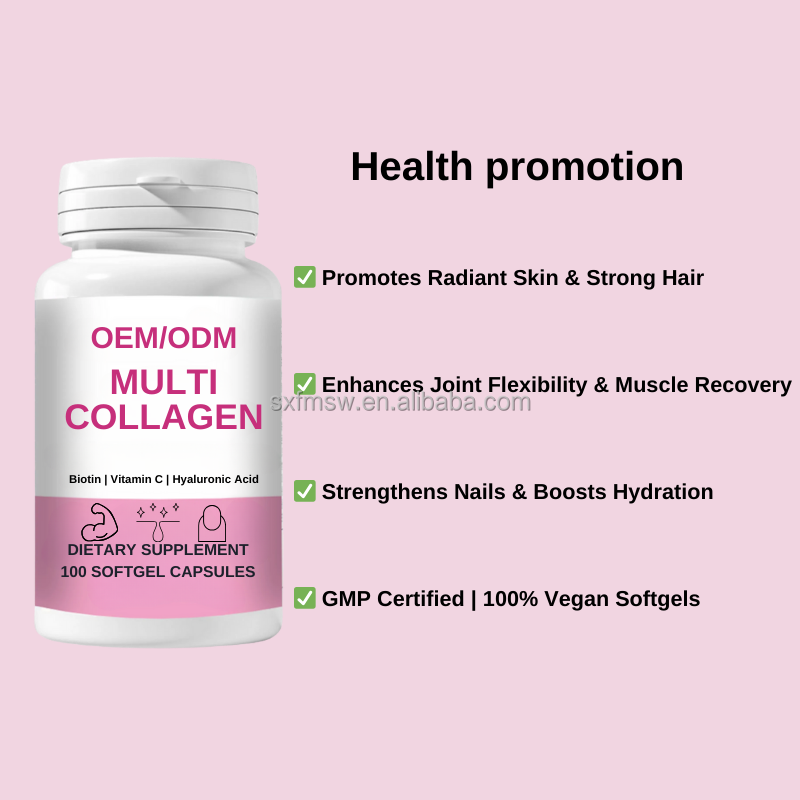 Collagen Softgels Factory - OEM/ODM Premium 100% Pure Marine Peptides Bulk