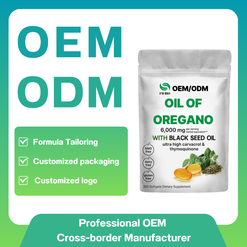 Oregano Softgels Factory - OEM Dietary Fiber Extract 300 Capsules Black Seed