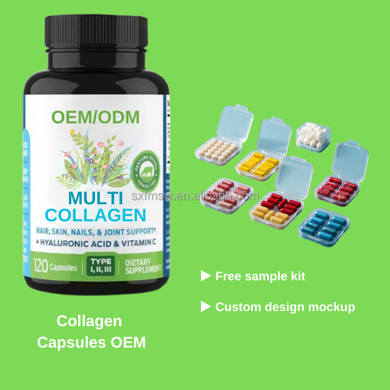 Collagen Capsules Factory - with Hyaluronic Acid Vitamin C 120 Capsules