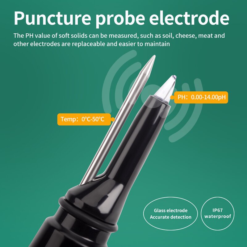 PH Meter Manufacturer - SPH029 High Precision Multifunctional Soil & Food for Test Pen Plastic Detector with Puncture Probe & OEM