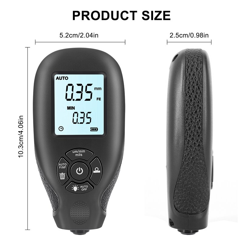 Paint Film Thickness Tester Manufacturer - HW-300 0-2000UM 0.01mm/1mil MFE/NFE Manual Paint Tools Digital Coating