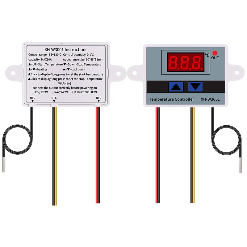 Temperature Controller Manufacturer - XH-W3001 LCD Digital Thermal Regulator Thermostat 220V 10A With NTC Sensor