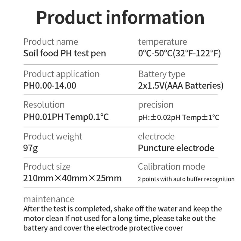 Food PH Tester Manufacturer - High Quality Waterproof Pen Dough Soil Ph Detector for Cheese Meat Fruit