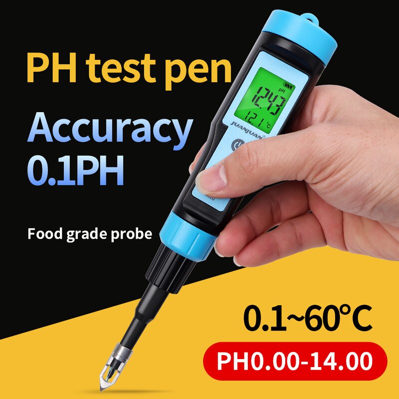 Food PH Test Pen Manufacturer - New Intelligent Backlight Display for Cheese Meat Fruit Dough Soil Detector With Stainless Steel Probe