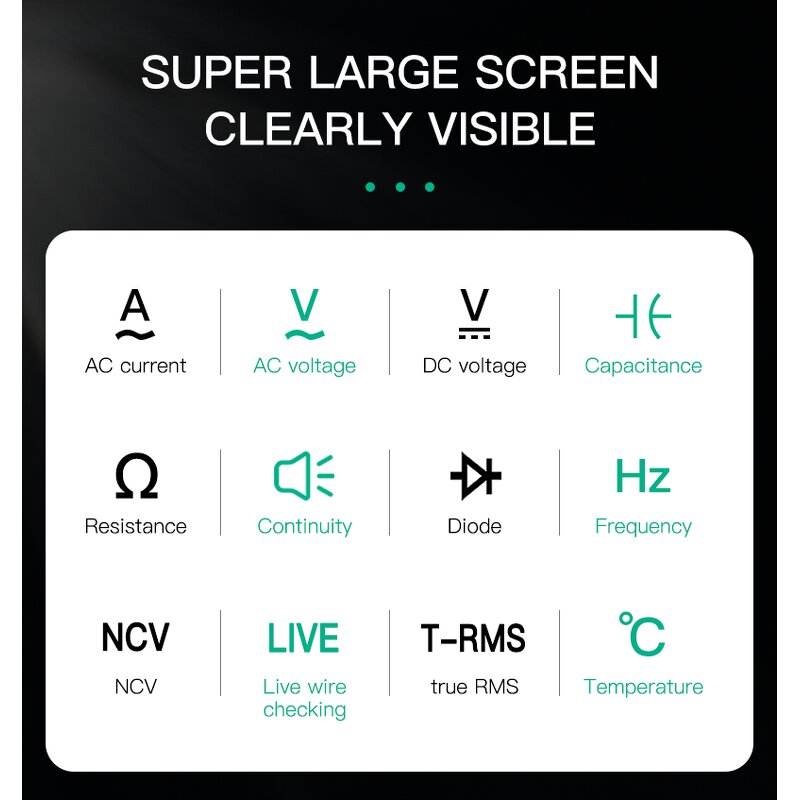 Digital Clamp Meters Manufacturer - Mastfuyi FY382 True RMS 9999 Counts Temperature AC Voltage Current Detector