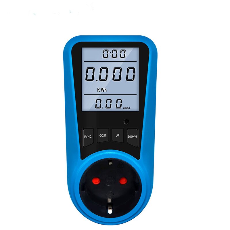 AC Power Meter Manufacturer - PMB05 Digital Current & Voltmeter with Time & Watt Energy Tester EU Plug Socket Backlit