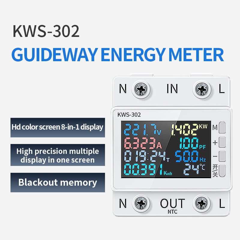 AC Digital Multimeter Manufacturer - KWS-302WF Multifunctional Guide Voltage Ammeter Volt Amp Watt Meter with Protection Settings