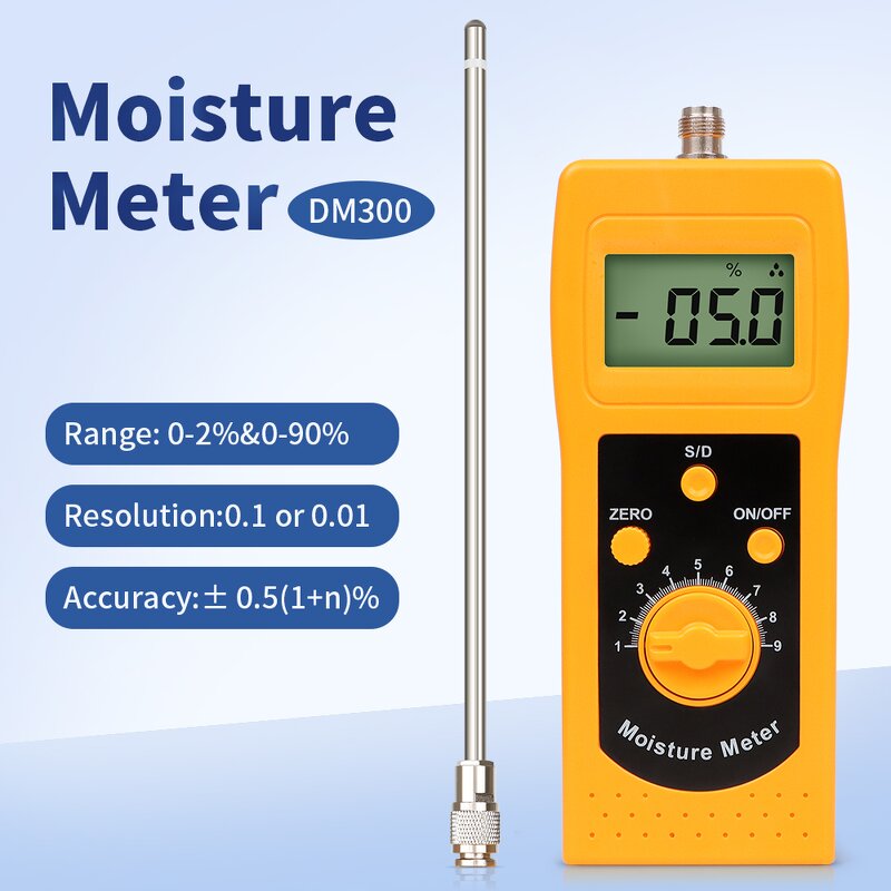 Moisture Meter Manufacturer - High Quality Portable DM300 Analyzer for Soil Silver Sand Ceramic Powder Hygrometer with Sensor