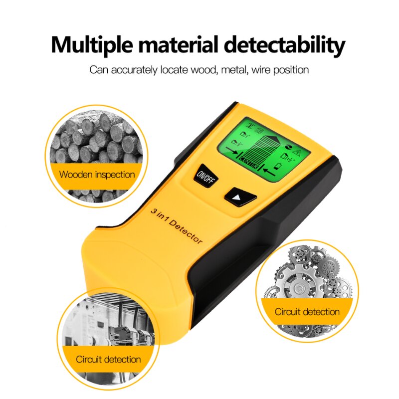 Wall Scanner Manufacturer - TH210 Find Metal Wood Studs AC Voltage Live Wire Detect Electric Box Finder 3 in 1 Metal Detector