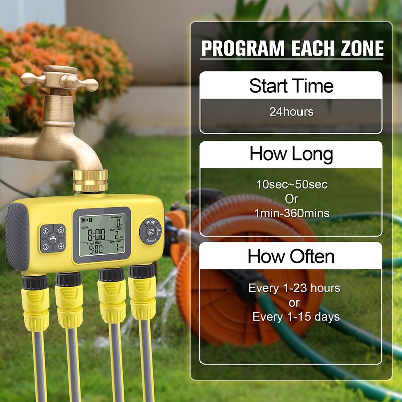 Irrigation Timer Manufacturer - Wholesale New Arrivals 4-Way Automatic Waterproof Large Screen Timing Automatic Watering Device