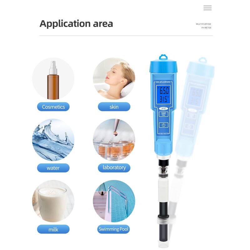 Skin Tester Manufacturer - PH-6118 Digital Automatic Calibration Backlight Display BNC Probe Pen Type Replaceable Probe & OEM