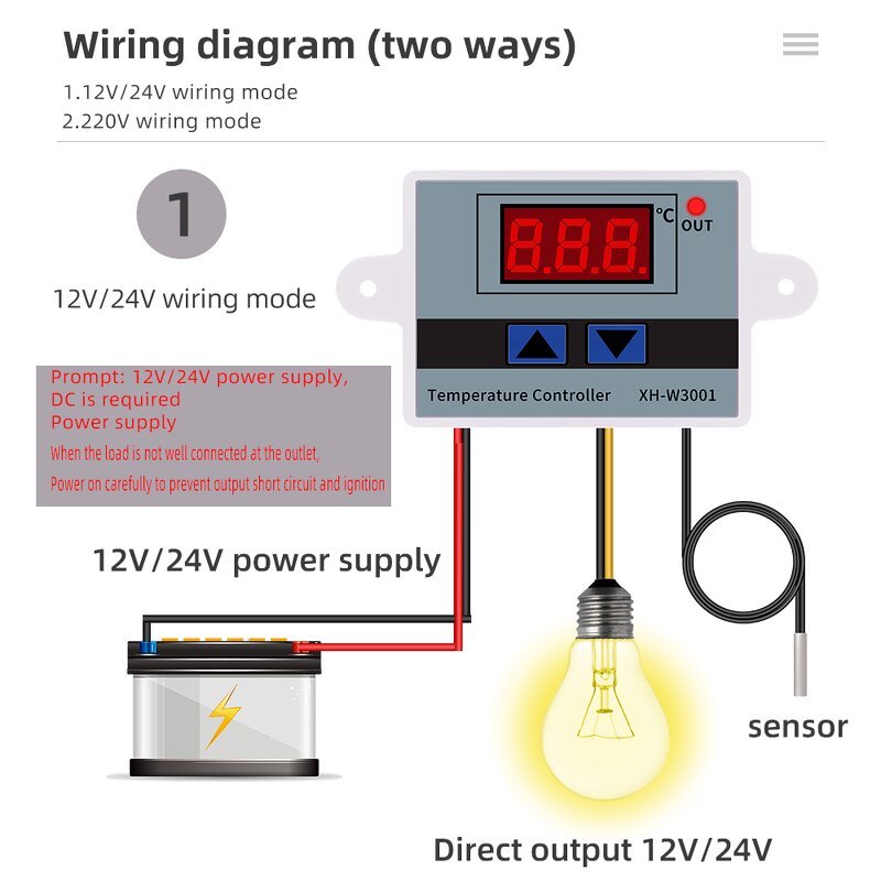 Temperature Controller Manufacturer - XH-W3001 LCD Digital Thermal Regulator Thermostat 220V 10A With NTC Sensor