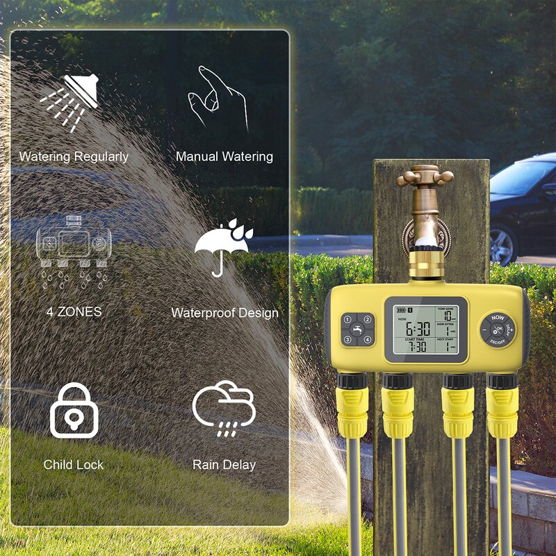 Irrigation Timer Manufacturer - Wholesale New Arrivals 4-Way Automatic Waterproof Large Screen Timing Automatic Watering Device