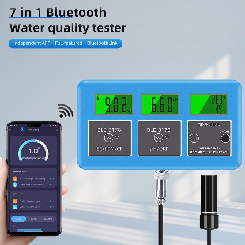 PH Meters Manufacturer - Full Functioning Complete 7 in 1 Real-time Data Monitoring Water Quality
