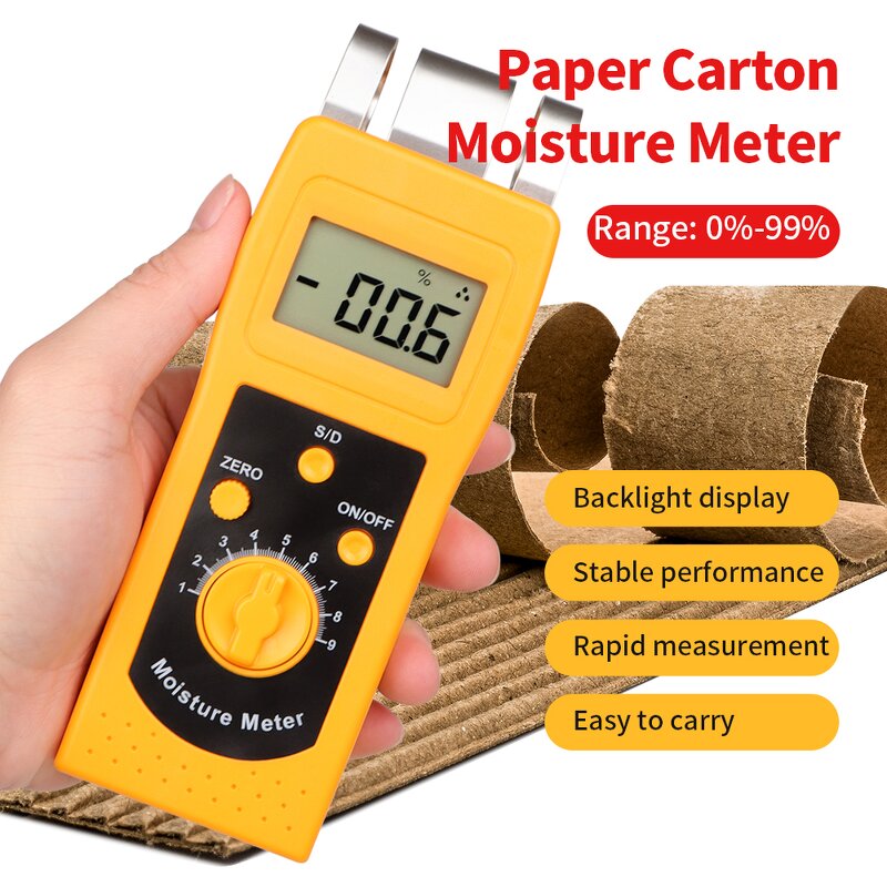 Paper Moisture Meter Manufacturer - High Precision DM200P DM200P+ Digital Paper Products Hygrometer DM200PB Carton Box