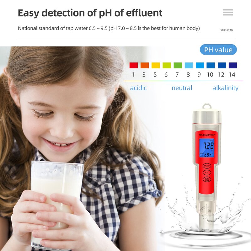 Water Quality Tester Manufacturer - Portable LCD Display Pen Type Digital 4 in 1 EC TDS TEMP with Backlight for Drinking Water