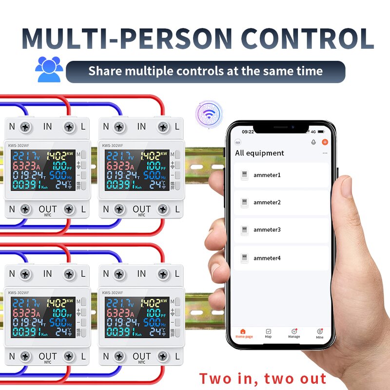 AC Digital Multimeter Manufacturer - New Arrivals KWS-302 Multifunctional Guide Voltage Ammeter Volt Amp Watt Meter Tester