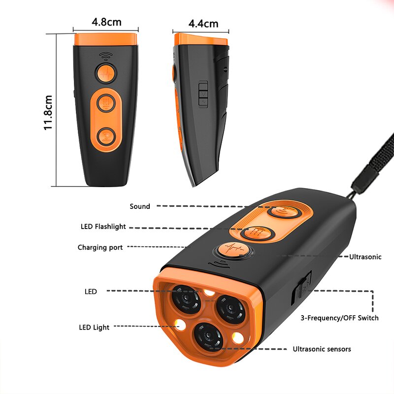 Ultrasonic Stopper Manufacturer - New Arrivals 3 in 1 Rechargeable Repeller Portable Trainer