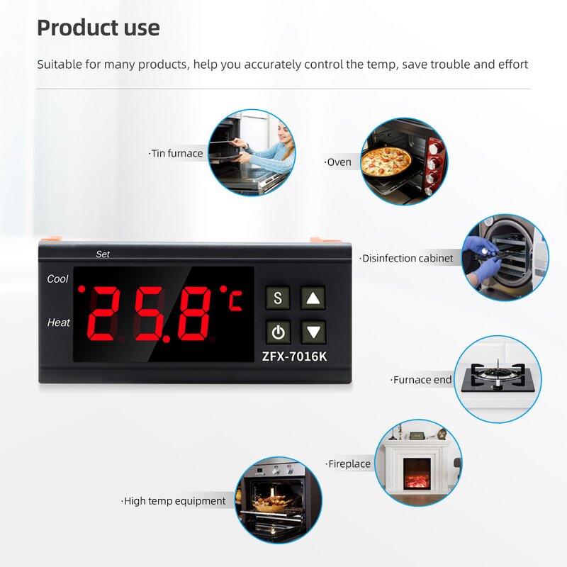 Digital Temperature Controller Manufacturer - ZFX-7016K Intelligent Switch with K-type Sensor Thermostat Instruments