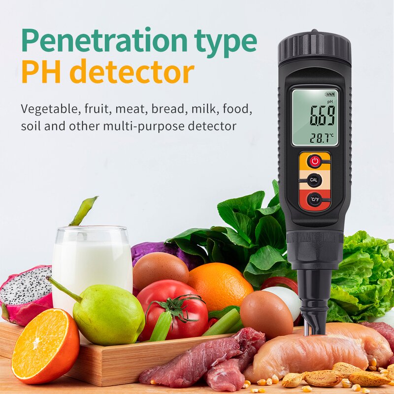 Food PH Tester Manufacturer - High Quality Waterproof Pen Dough Soil Ph Detector for Cheese Meat Fruit
