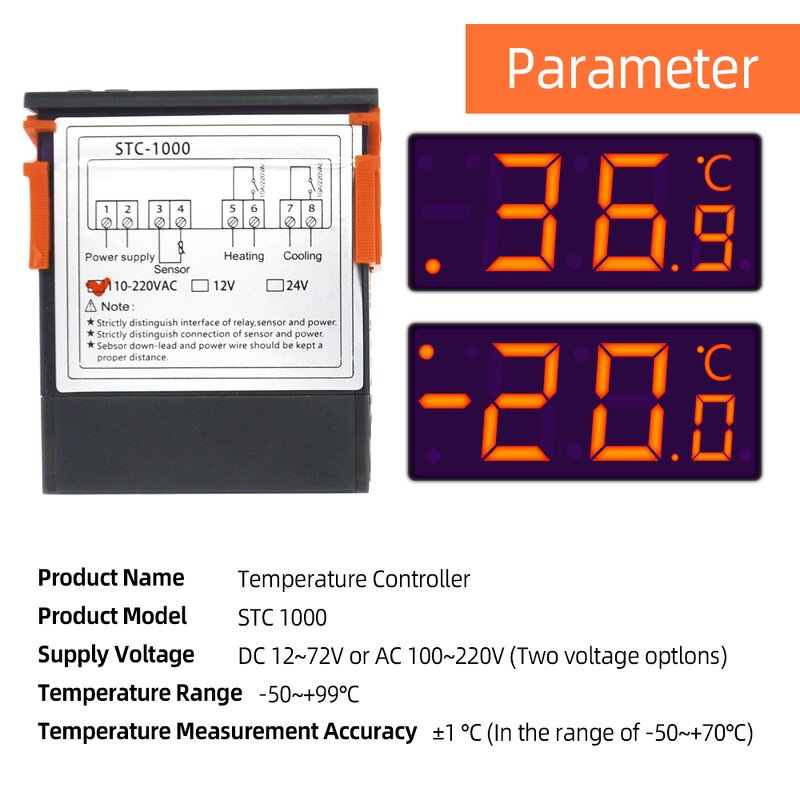 Digital Thermostat Manufacturer - STC-1000 220V Temperature Controller Thermometer Sensor Hygrometer