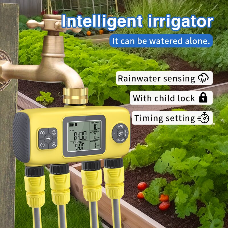 Water Timer Manufacturer - Wholesale New Design Digital Garden 4 Outlets Intelligent Timed Automatic Watering Controller