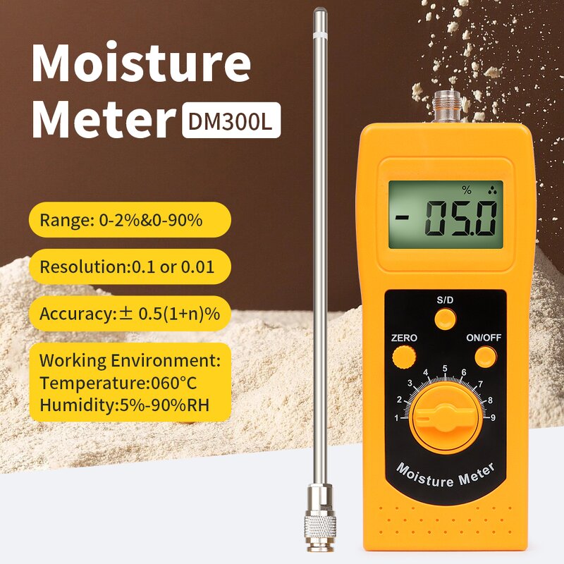 Moisture Meter Manufacturer - High Quality DM300L Portable Backlight Soil Silver Sand Hygrometer With Sensor
