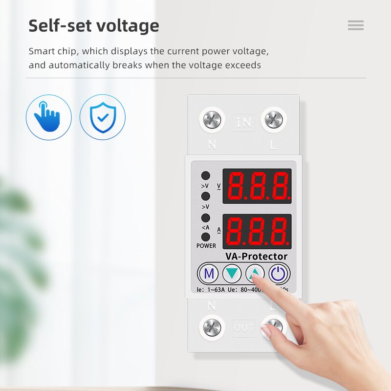 Voltage Protector Manufacturer - Hot Sale Adjustable Double Flash 220V Short Circuit Protection Self-Resetting Leakage Circuit Breaker