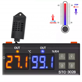 Digital Thermostat Manufacturer - Thermoregulator Incubator 220V/24V/12V LCD Display STC-3028 Temperature and Humidity Controller