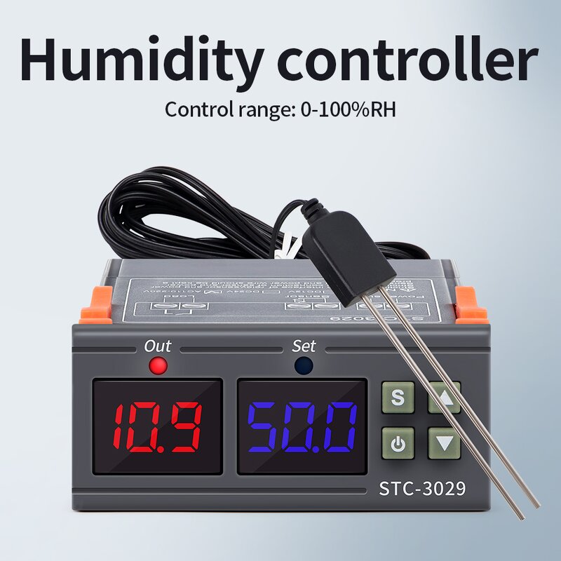 Soil Moisture Controller Manufacturer - High Precision STC-3029 220V Digital Relay Display Humidity Meter With Soil Sensor