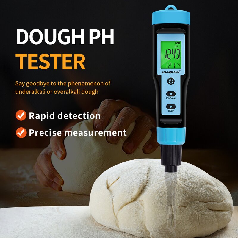 Food PH Test Pen Manufacturer - New Intelligent Backlight Display for Cheese Meat Fruit Dough Soil Detector With Stainless Steel Probe