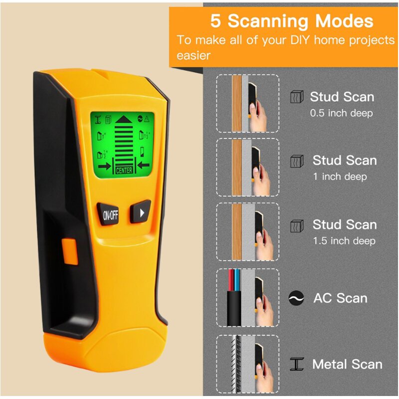 Wall Scanner Manufacturer - TH210 Find Metal Wood Studs AC Voltage Live Wire Detect Electric Box Finder 3 in 1 Metal Detector