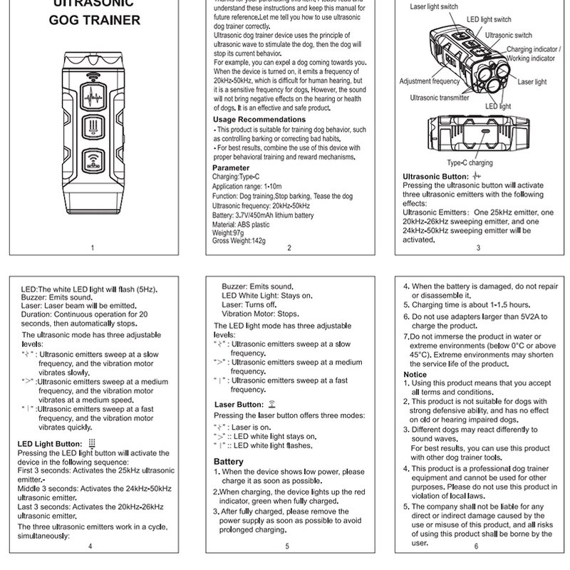Ultrasonic Repeller Manufacturer - Wholesale New 3 in 1 Rechargeable Portable Trainer Repellent Device