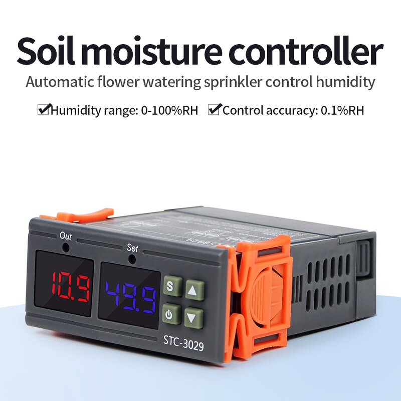 Soil Moisture Controller Manufacturer - High Precision STC-3029 220V Digital Relay Display Humidity Meter With Soil Sensor