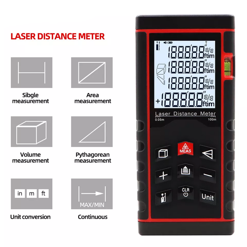 Laser Rangefinder Manufacturer - Handheld 100m Laser Distance Meter Volume Measurement with Angle Indication