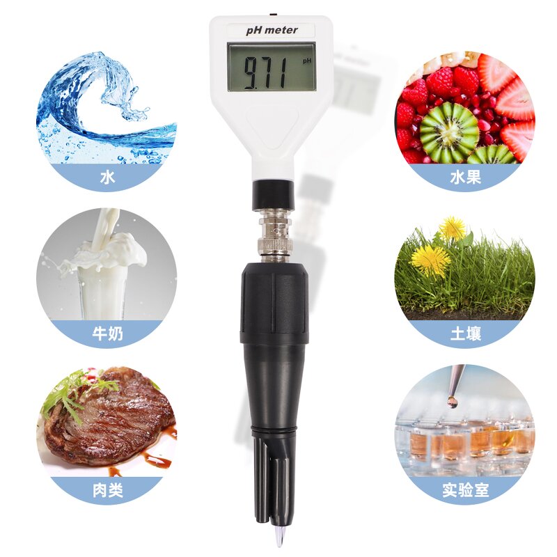 PH Meter Manufacturer - PH-98211 LCD Display Cosmetics Water Quality for Fruits Soil Meat Water