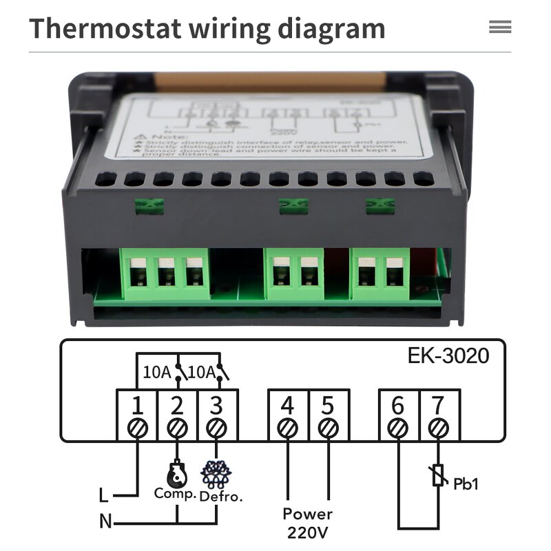 Temperature Controller Manufacturer - Hot Selling EK-3020 Smart Digital Display Control Thermostat With Sensor