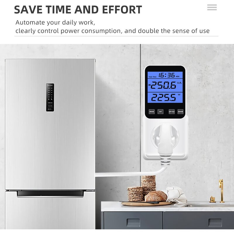 Power Meter Manufacturer - Display Power Consumption Meter Eu Data Logger Current