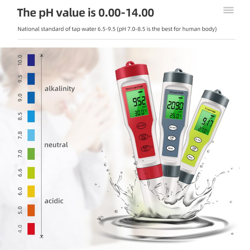 PH Pen Manufacturer - EZ 990 Digital Portable Water Quality 3 in 1 Temperature TDS with Backlight for Aquariums