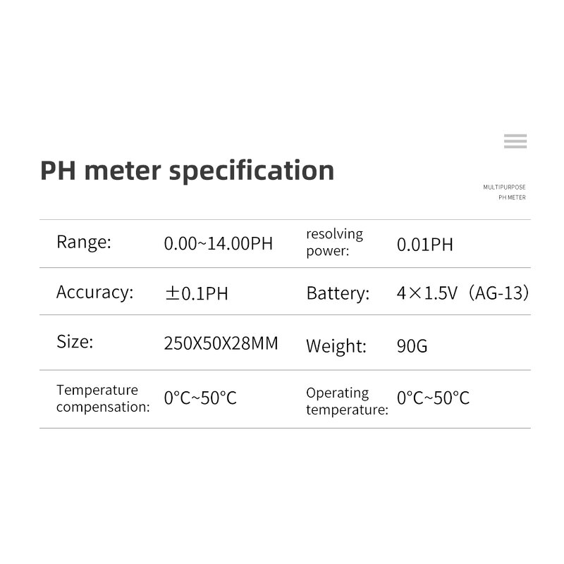 PH Meter Manufacturer - PH-98211 LCD Display Cosmetics Water Quality for Fruits Soil Meat Water