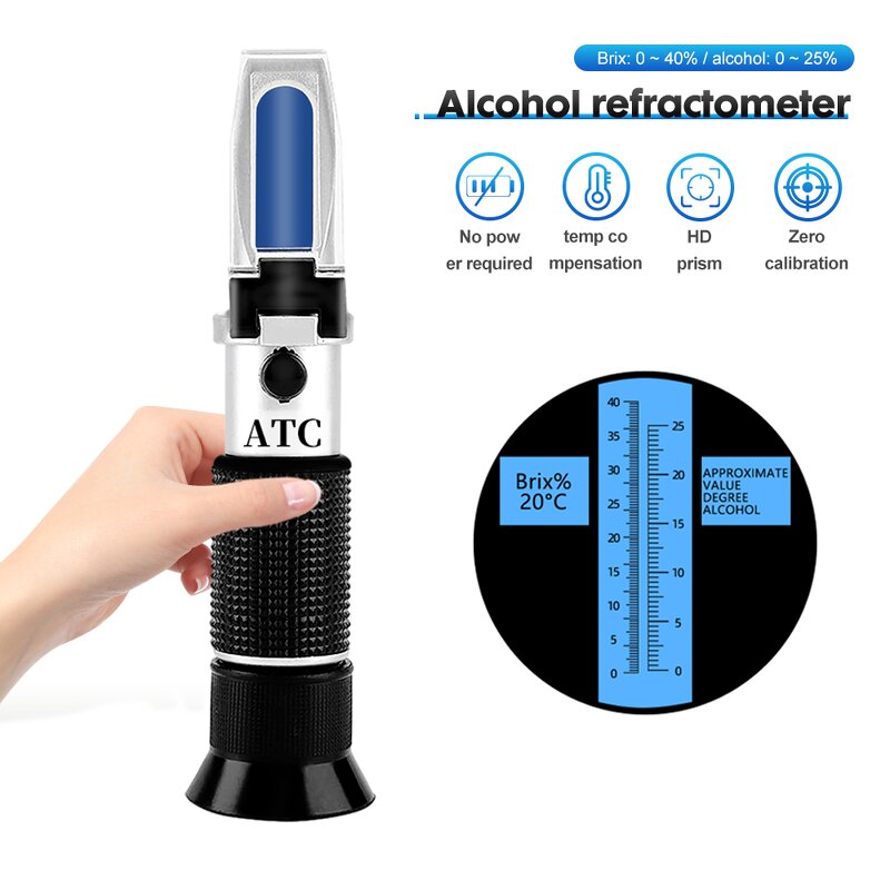 Alcohol Refractometer Manufacturer - 0-25% Brix 0-40% Portable Hand Held Meter Honey