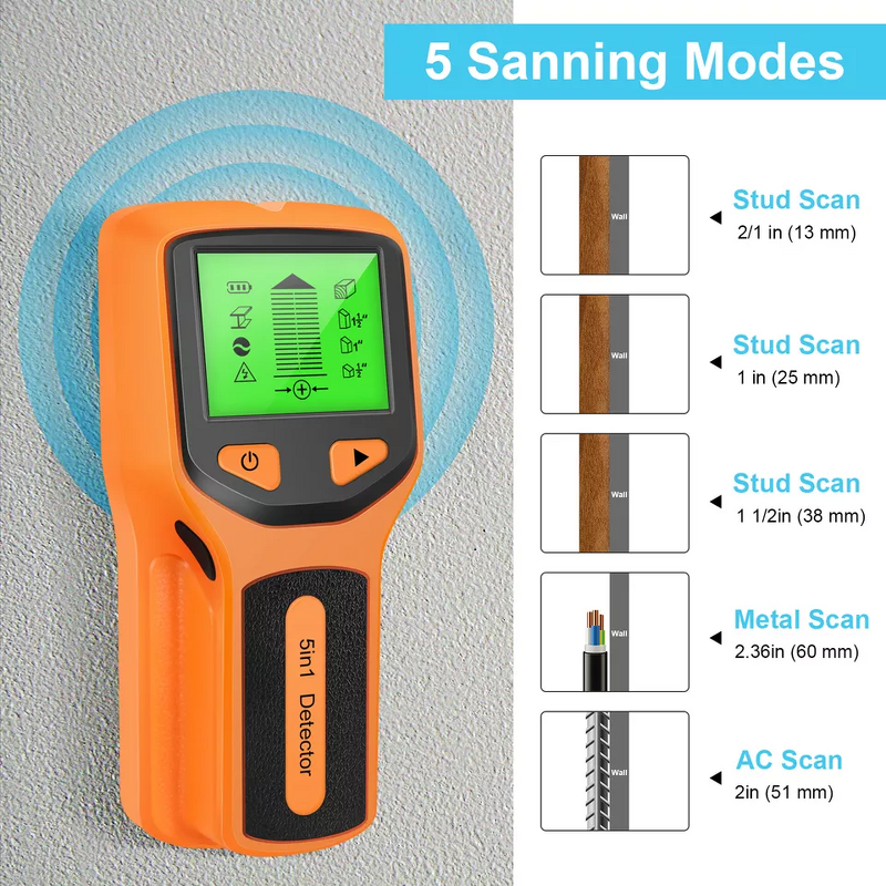 Wall Scanner Manufacturer - HW430 Metal Wire Cable Detector Pipe Tester Meter 5 in 1 Multifunction New Stud Metal Detector