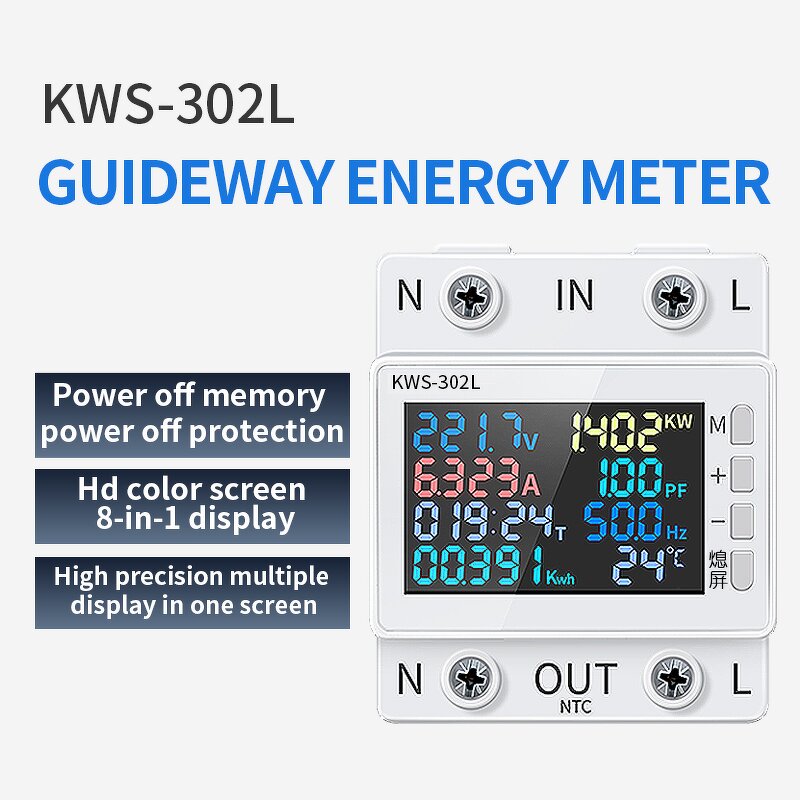 AC Digital Multimeter Manufacturer - KWS-302WF Multifunctional Guide Voltage Ammeter Volt Amp Watt Meter with Protection Settings
