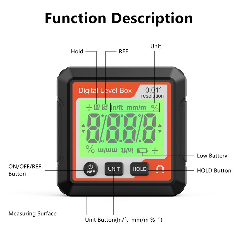 Angle Gauge Manufacturer - Digital Magnet 90 Degree Measuring Bevel Level Meter Protractor Inclinometer for Measuring Angle