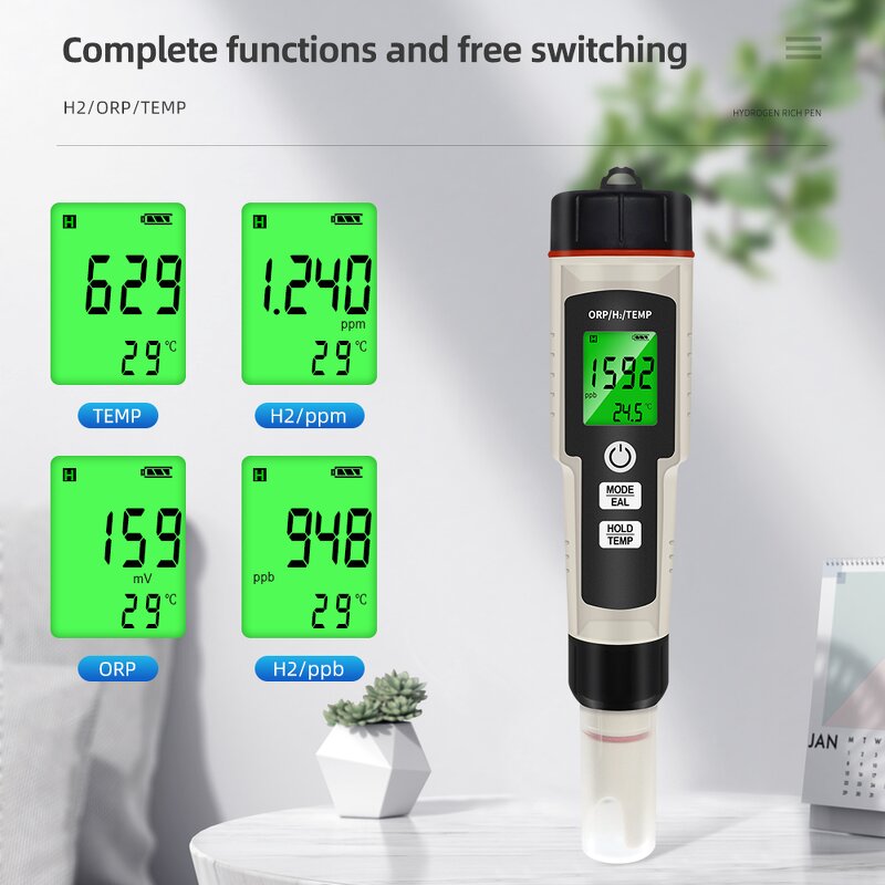 Water Quality Tester Manufacturer - Digital Pen Type Portable 3 in 1 Temperature ORP H2 for Aquariums