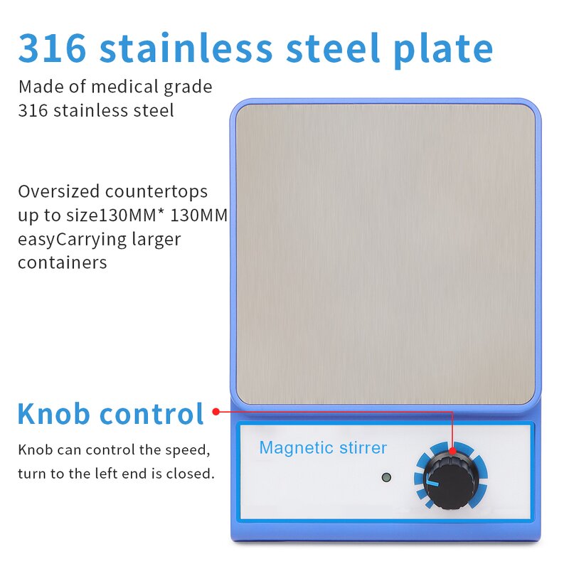 Magnetic Stirrers Manufacturer - Laboratory Stainless Steel Magnetic Rotary Stirring Mixer for Lab Electric Adjustable