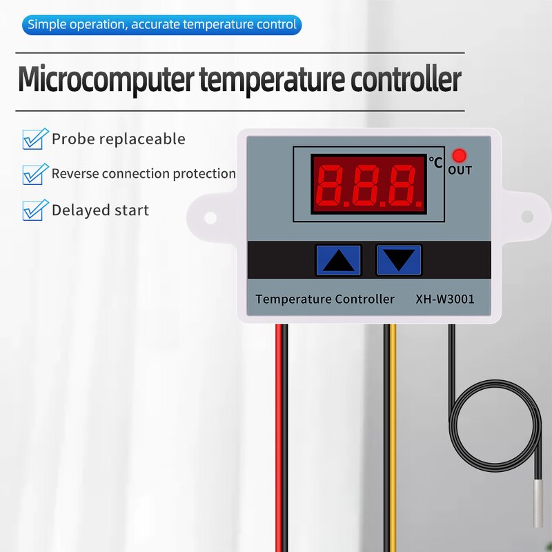Temperature Controller Manufacturer - XH-W3001 LCD Digital Thermal Regulator Thermostat 220V 10A With NTC Sensor