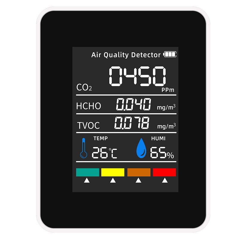 Gas Analyzer Manufacturer - Smart Home Gadgets 5 in 1 Formaldehyde Hcho Tvoc Tester Co2 Meter Air Quality Indoor Detector
