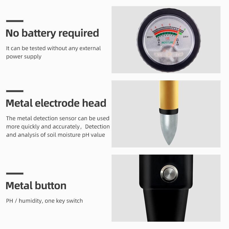 Ph Sensor Manufacturer - ZD-06 Electrode Probe Waterproof Garden Plant Moisture Soil Testing Kit LCD Display Soil Ph Meter